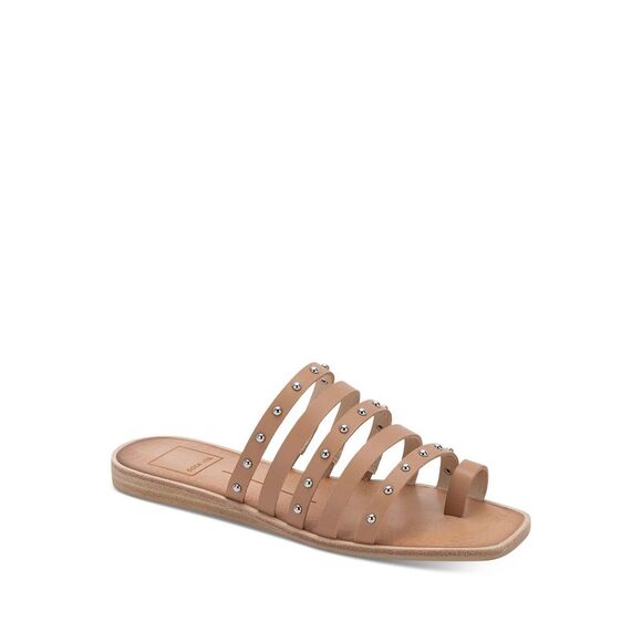 DOLCE VITA Womens Beige Toe Loop Kaylee Square Toe Slip On Thong Sandals 7.5 - Picture 1 of 1